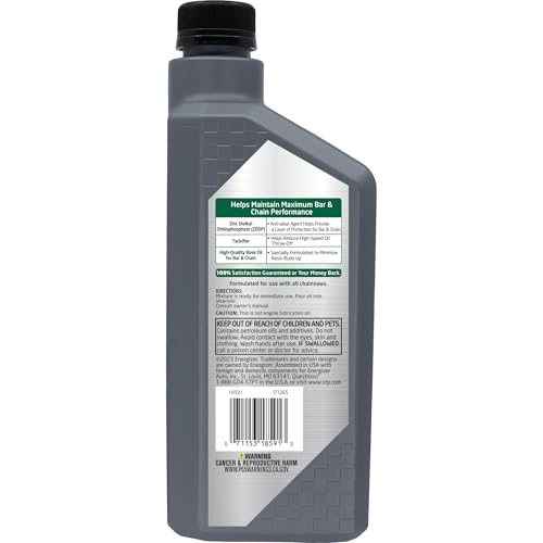 STP Premium Bar and Chain Oil, Tools and Chainsaw Oil Treatment Reduces Bar and Chain Wear, 32 Oz