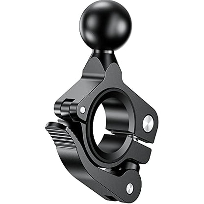 BRCOVAN Aluminum Alloy Handlebar Clamp Mount Base with 1'' TPU Ball | for Rail 0.5'' 0.87'' 1'' 1.125'' 1.26'' in Diameter, Fit for RAM Mounts B Size 1 Inch Ball Double Socket Arm, Tool-Less - style: R18-Set of 1