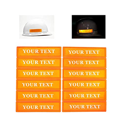 Customizable Reflective Helmet Strips Reflective Tape Stickers for Hardhats Safety Reflective Stickers Waterproof High Visibility Stickers 12pc - color: Orange Rectangle