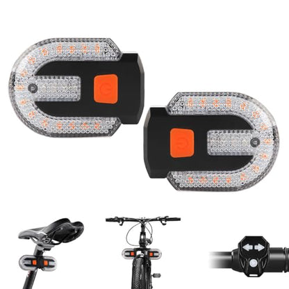 Bike Tail Light with Turn Signal, Split Bicycle Rear Lights, USB Rechargeable Turn Signal Bike Taillights for Cycling, Cyclist Safety Warning Bike Light 5 Mode (Only One Remote Control) - color: 2PC Yellow+Red