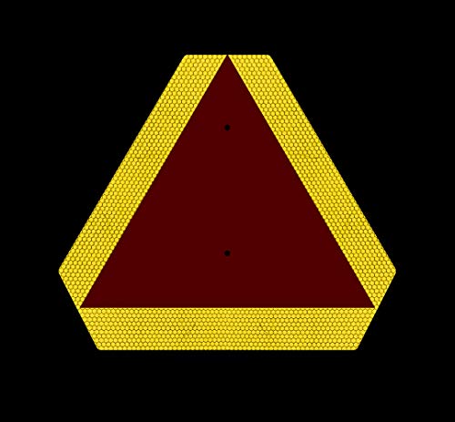 Ignixia Slow Moving Vehicle Sign, 0.7 mm Thick Rust free Aluminium Slow Moving Vehicle Triangle signs, 14”x 16” Inches Orange base with Reflective border, SMV Sign for Golf Cart, UTV, safety signs