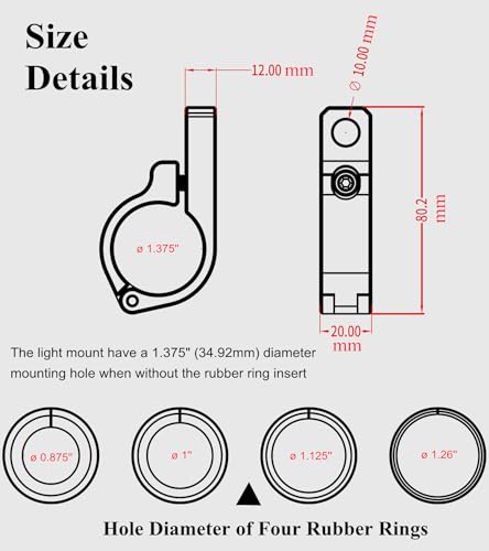 BRCOVAN 2PCS, Metal Light Bar Mounts, Off-Road LED Light Mounting Bracket | Fit for Round Rails 0.75" / 0.875'' / 1" / 1.125'' /1.26" / 1.375'' in Diameter, for Motorcycle ATV UTV Boat Truck