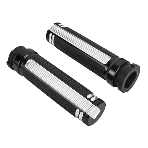 Motorcycle 1" Hand Grips Handlebar Grips Cable Throttle Fit for Harley Touring Street Glide Road King Road Glide Electra Glide Dyna Softail - color: #7 Black&White