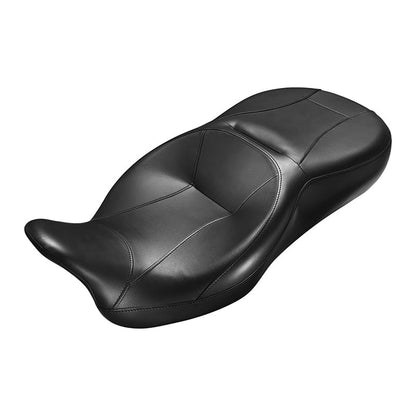 XMT-MOTO Rider and Passenger Seat Razor Backrest Pad For Harley Touring Glide 14-23 Black - style: Seat+Chopped Razor Passenger Backrest For Harley Touring '09-'23