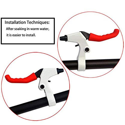 4 Pcs Bicycle Brake Levers Sleeve Silicone Gel Anti-Slip Brake Handle Protection Cover 2 Pair (Red) - color: Red