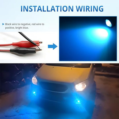 4Pcs 23mm DC 12V Black shell Eagle Eye Cob LED Car Fog DRL Daytime Running Light Backup Reverse Tail Rock Lights Headlights Signal Lamp Small bulb use for car and motorcycle (Ice blue) - color: Ice blue