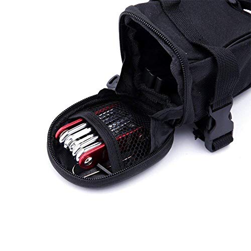 WOTOW Bike Repair Tool Kit & Bike Saddle Bag, 14 in 1 Bike Chain Tool Hex Key Wrench Maintain Accessories Multitool Set with Portable Under Seat Bag for Road Mountain Commuter Bicycle - style: 14 in 1 Multitool (Red)