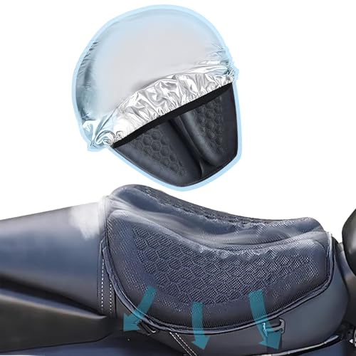 Motorcycle Gel Seat Cushion Moto 3D Honeycomb Waterproof Function Universal Seat Cover Structure Breathable Shock Absorption Reduces Motorcycle Gel Seat Pad for Comfortable Long Rides