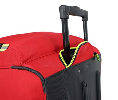 Lightning X Premium Rolling Firefighter Turnout Bunker Gear Bag w/Wheels, Retractable Handle, Fully Molded 3 Colors - color: Red