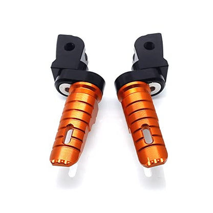 MZS Motorcycle Foot Pegs, Double Adjustable Front Rider Footpegs Footrest Rest Pedal CNC Orange FK004 Compatible with 200 250 390 690 790 890 Models - size: 200 250 390 690 790 890 Models