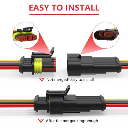 4 Pin Waterproof Electrical Wire Connectors 10 Pack Weather Pack Connectors Kit 20AWG Male and Female Automotive Wire Connectors for Car Truck Motorcycle Boat Auto Wiring - size: 4pin-10Pack