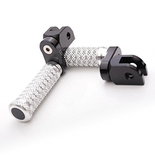 MC MOTOPARTS POLE Silver CNC 25mm Extension Riser Front Foot Pegs Compatible with YZF R3 2015-2017 - color: Silver, size: 25 mm Extension