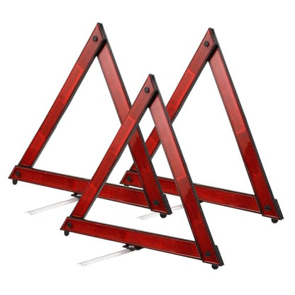 3pcs Reflective Emergency Triangle Reflectors for Vehicles High Visibility Roadside Warning Triangles Essential Traffic Safety Tools for Nighttime Use