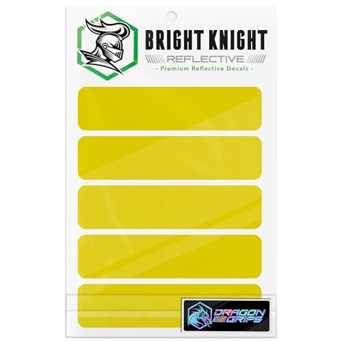 Bright Knight Decals Motorcycle Helmet Decals - 5 Pcs Yellow Reflective Tape Decal, 3M Retro Reflective Stickers for Helmet Vinyl - color: Yellow, size: Pack of 1