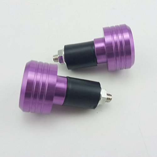 Motorcycle Handlebar Ends,7/8'' Handle Bar Slider Caps Weight Plugs CNC Aluminum (Purple) - color: Purple