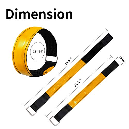 2 Pack Rechargeable LED Reflective Armband, High Brightness High Visibility Night Safety Light Band, Wearable Flashing LED Gear for Running, Walking, Biking and Outdoor Activities - color: L Orange