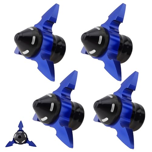 Windance 4pcs Front Wheel Frame Sliders Aluminum Alloy Dart Shape Front Fork Crash Protection Cup for Motorcycles Motocross Moped Scooters Dirt Pit Bikes (Blue) - color: Blue
