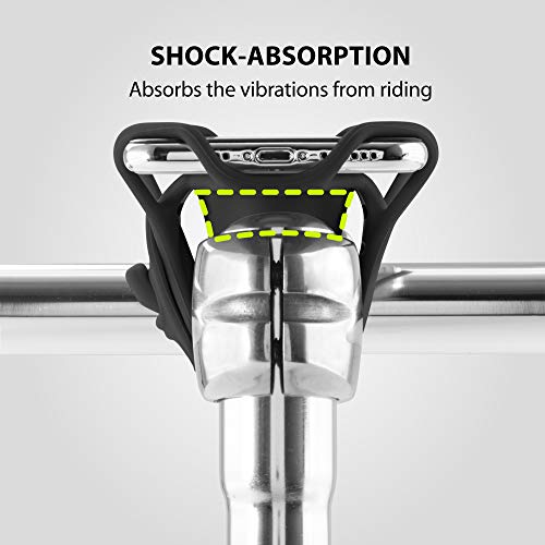 BONE Bike Tie Pro 4, Bike Cell Phone Mount for Stem, Scratch-Free Silicone Holder with Shock-Absorbing Design, Universal Cycling Phone Holder Compatible with Most Smartphones (Luminous - Stem) - color: Bike Tie Pro 4 - Luminous