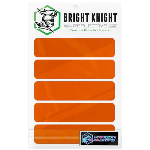 Bright Knight Decals Reflective Motorcycle Helmet Decals, 5 Pcs Orange Reflective Tape Decal with 3M Retro Reflective Stickers for Helmet Vinyl - color: Orange, size: Pack of 1