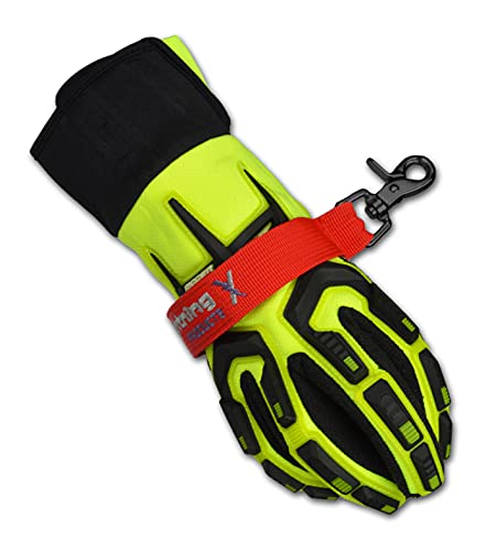 Lightning X Fireman's Deluxe Firefighter Turnout Gear Glove Strap for First Responder - color: Red
