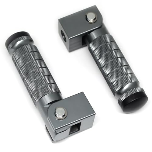Titanium Motorcycle Bicycle Folding Foot Pegs 90 Degree Foldable Electric Motorbike Ebike For Super73 S2/ZX/RX/R/S Passenger Footrests Rearsets Rear Set Footpegs foot Rest Pedals M8 Install Bolts - color: Titanium-Foldable