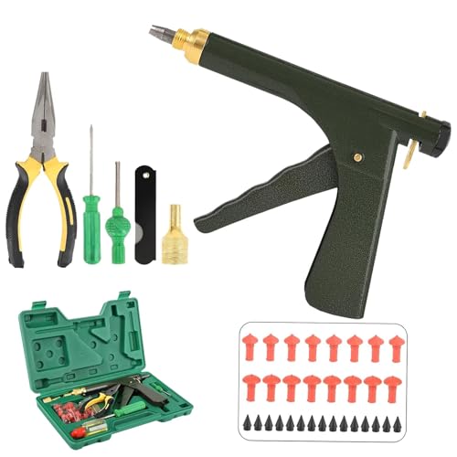Motorcycle & Car Tire Repair Kit with Plugs Universal Tire Repair Tools for Punctures & Plug Flats Includes Mushroom Plug & Rubber Nail Kit for Motorcycle, Car, ATV, Tractor, Trailer, ARB - color: green