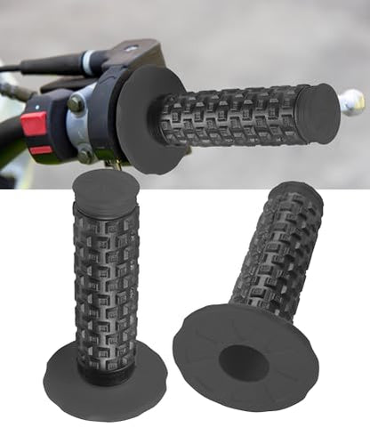 Dirt Bike Grips,Car Accessories Universal 7/8" Motorcycle Grips,Rubber Anti-Slip Throttle Bar Grip,Suitable for CRF50 CRF70 CRF80 XR50 XR100R CRF125 CRF100 CRF150F CRF230F (Black) - color: Black