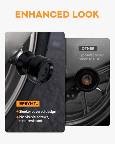PBYMT 8MM Swingarm Spools Sliders Stand Universal M8 Black Compatible with CBR 600 F2 F3 F4 F4i CBR600RR CBR1000RR GSXR600 GSXR750 GSXR1000 GSXS750 SV650 ZX6R ZX10R Z650 Z900 Z1000 EX400 EX650 Daytona - size: 8MM