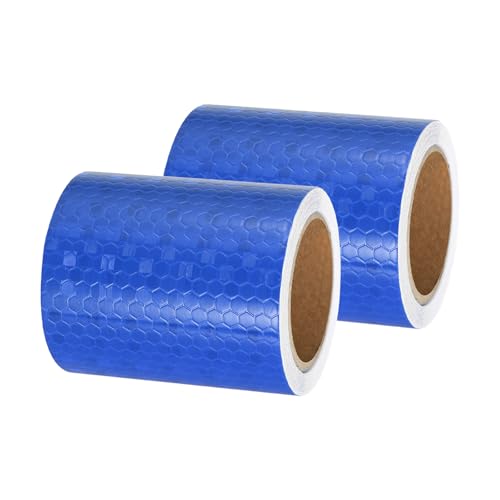 PATIKIL Reflective Tape, 2 Roll 3 Inch x 10 Ft Waterproof Self Adhesive High Visibility Caution Warning Safety Tape Reflector for Trucks Trailers Cars, Blue - color: Blue, size: 3 Inch x 10 Ft