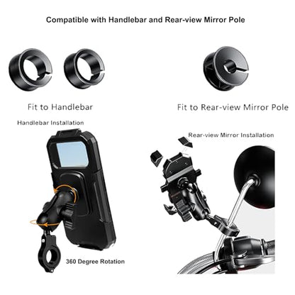 1 inch Ball Mounts Handlebar Mount Base for Round Rail Diameter 0.5"/0.87"/1"/1.26", Compatible with RAM Mounts B Size Double Socket Arms 1 Set - color: Black1, size: 1 inch Bracket