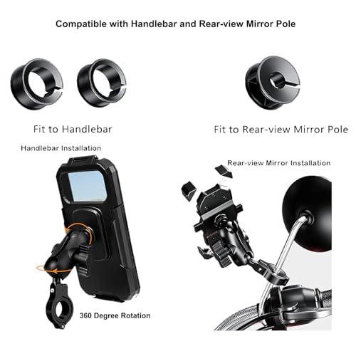 1 inch Ball Mounts Handlebar Mount Base for Round Rail Diameter 0.5"/0.87"/1"/1.26", Compatible with RAM Mounts B Size Double Socket Arms 2 Sets - color: Black2, size: 1 inch Bracket