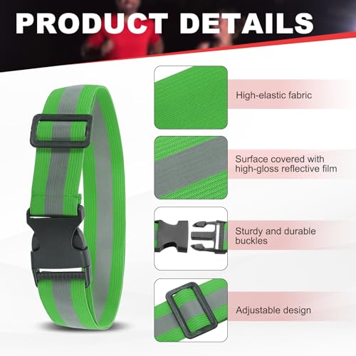 Reflective Safety Belt, Adjustable High Visibility Glow Belt Outdoor Running Gear Accessories - color: Dark Green