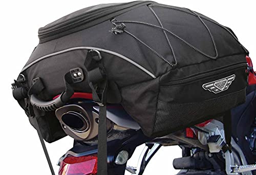 GEARS Navigator Motorcycle Tail Bag | Durable Weather-Resistant Luggage with Waterproof Rain Cover | Universal Fit Rear Seat Storage | Passenger Pillion Seat Cargo Bag | 52L Motorbike Helmet Bag