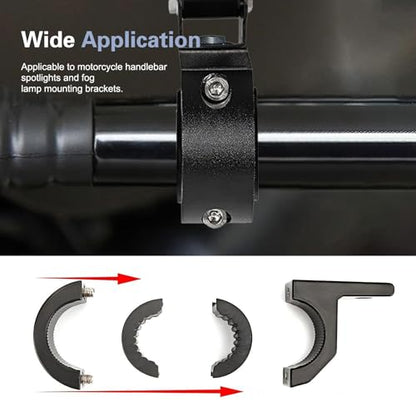 2 PCS Light Mounting Bracket Kit, Aluminum Light Bar Mount Clamp for Bull Bar, Roof Rack, Roll Cage, Horizontal Bar, Fits 0.87"-1.18" Tubes for Truck ATV UTV Motorcycle (Black)