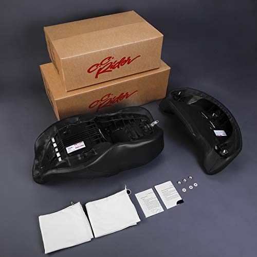 C.C. RIDER 2 Up Driver Rider&Passenger Seat and Wrap Around King Trunk Backrest fit for Harley Touring Road King Street Glide Road Glide Electra Glide 2014-2023 - color: 04# White+ Passenger Backrest