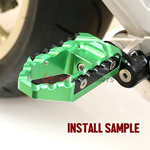MC MOTOPARTS Green Front Wide Touring 25mm Extended Footpegs Compatible with MT-07 MT-09 Tracer 13-18 YZF R3 15-18 MT-10 - color: Green, size: 25mm Extension