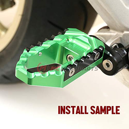 MC MOTOPARTS Green Front Wide Touring 25mm Extended Footpegs Compatible with MT-07 MT-09 Tracer 13-18 YZF R3 15-18 MT-10 - color: Green, size: 25mm Extension