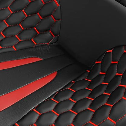 C.C. RIDER Driver& Passenger Seat Mammock Seat Extended Reach Seat Fit For Harley Touring 2009-2023 Road Glide Street Glide Road King Electra Glide CVO Models 2009-2022 - color: 37# Red
