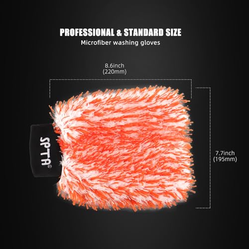 SPTA Microfiber Car Wash Mitt, 3Pcs Car Sponge Glove Wrapped in Soft, Plush Fiber Cloth Material, Safe Washing with Any Car Soap, Bucket, Foam Gun, Foam Cannon, Other Cleaning Supplies - color: 3pcs Microfiber Car Wash Mitt