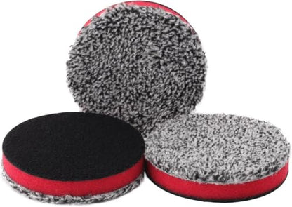 SPTA 3"(75MM) Microfiber Cutting Pads, 3PCS Soft Microfiber Wax Removal, Detailing Wax Applicator, for Waxing and Polishing&Scratch and Vortex Removal Pad, Ultrafine Fiber Pad - color: 3 Inch Sets1