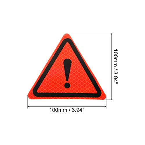 PATIKIL Reflective Stickers, 4 Pack 3.94 x 3.94 Inch Waterproof Adhesive High Visibility Night Caution Warning Triangle Safety Tape Reflector for Trucks Trailers Cars, Red - color: Red