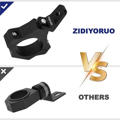 ZIDIYORUO Light Bar Mounts for UTV/Jeep/Truck - Fits 1.75" to 2.25" Big Roll Bars | 20-Position for 360° Rotation, Aluminum Alloy Brackets Durable Holding LED Light Bars & Cube Lights (2pcs)