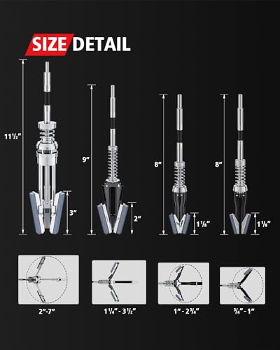Kolvoii Cylinder Hone Tool Set with Tool Box, Adjustable Engine Cylinder Honing Tool for Sizes 3/4" to 7" Cylinders, 1-1/8", 3" and 4" Diameters with Extra 11 Piece Replacement Honing Stones 220 Grit - color: Black