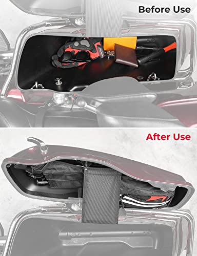 KEMIMOTO Saddlebag Lid Organizers 2 Pack Compatible with 2014-2023 Touring Street Glide Road Glide 2014-2024 Road King FLT FLH Black