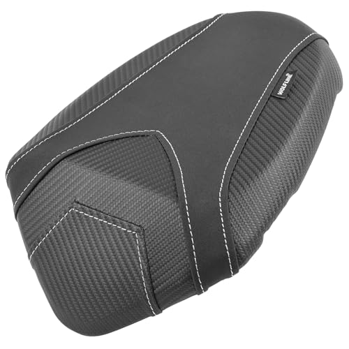 Motorcycle Rider & Passenger Seat Fit for Triumph Street Triple 765 R/RS 2023 2024 2025 2026, Leather Front Rear Saddle Solo Cushion Pillion Pad, Black - color: Black - Front & Rear