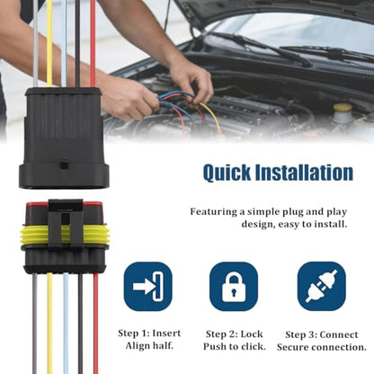 5PCS 5 Pin Car Electrical Wire Connector, Waterproof Male and Female Vehicle Terminal Wire Connectors Plug, Automotive Wire Plug Socket Kit, Universal for Sedan Truck Motorcycle - size: 5 Pin