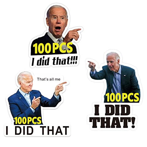 300 Pcs I Did That Biden Stickers,Joe Biden Stickers Funny I Did That - Pointed to Your Left,That's All Me Car Bumper Reflective Waterproof Humor Decals for Gas Pump Motorcycle Helmet Laptop Window