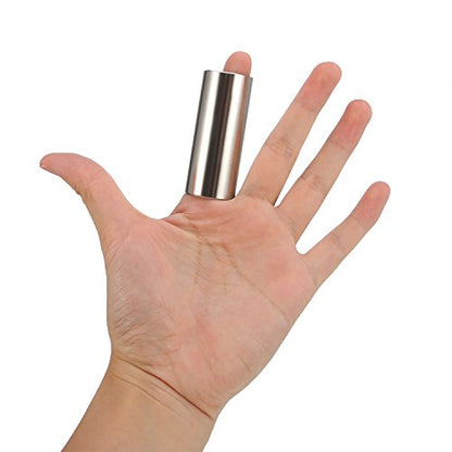 2 Pieces Glass Slide and Stainless Steel Slide in Box for Guitar, Bass, Medium (6 cm)