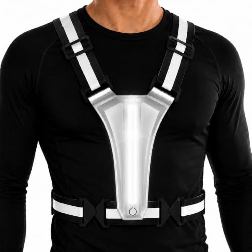 LED Reflective Vest Running Gear, 5 Colors Light Up Safety Vest | Rechargeable High Visibility Running Vest, Adjustable for Men Women. Ideal for Night Running, Walking, Cycling & Jogging. - color: Black