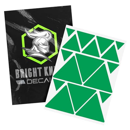 BRIGHT KNIGHT DECALS Reflective Stickers, 17pc Triangle Kit, Reflective Tape Outdoor Waterproof Motorcycle Helmet Stickers for Bikes, Scooters, and Hard Hats, Night Safety High Visibility - color: Light Green